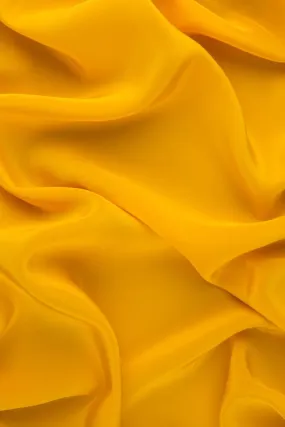 Saffron Silk Crepe de Chine Fabric