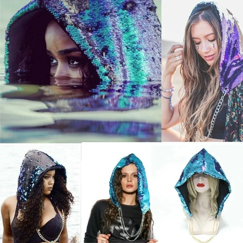 Sequin Hoods Party Rave Festival Hats