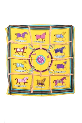 Silky Horses Print Bandana Square Scarf