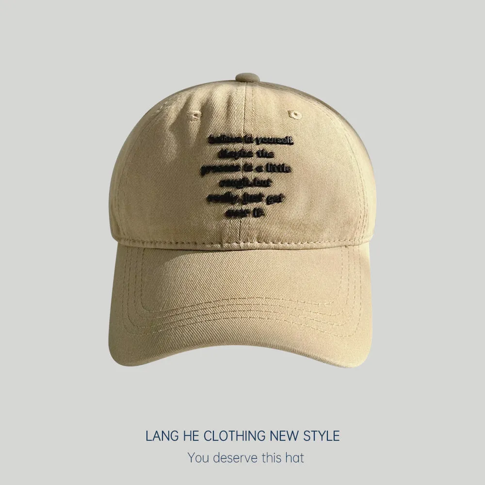 Spring And Summer Versatile Laminated Letters Believe Baseball Caps For Men, Women And Children With Sun Protection And Duck Tongue Hats