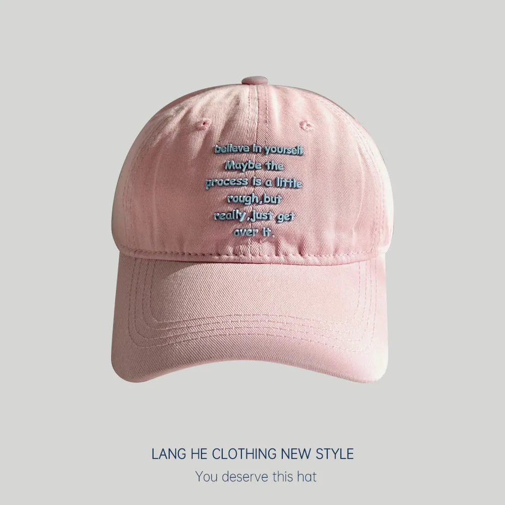 Spring And Summer Versatile Laminated Letters Believe Baseball Caps For Men, Women And Children With Sun Protection And Duck Tongue Hats