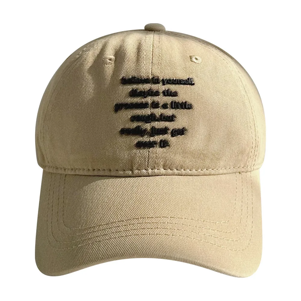 Spring And Summer Versatile Laminated Letters Believe Baseball Caps For Men, Women And Children With Sun Protection And Duck Tongue Hats