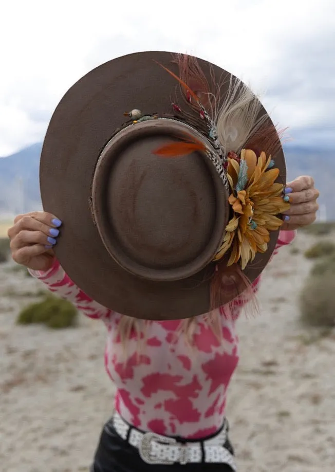 Sunflower Dreams: One-of-a-Kind Boho Hat by Sherri Baldy