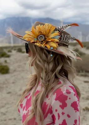 Sunflower Dreams: One-of-a-Kind Boho Hat by Sherri Baldy