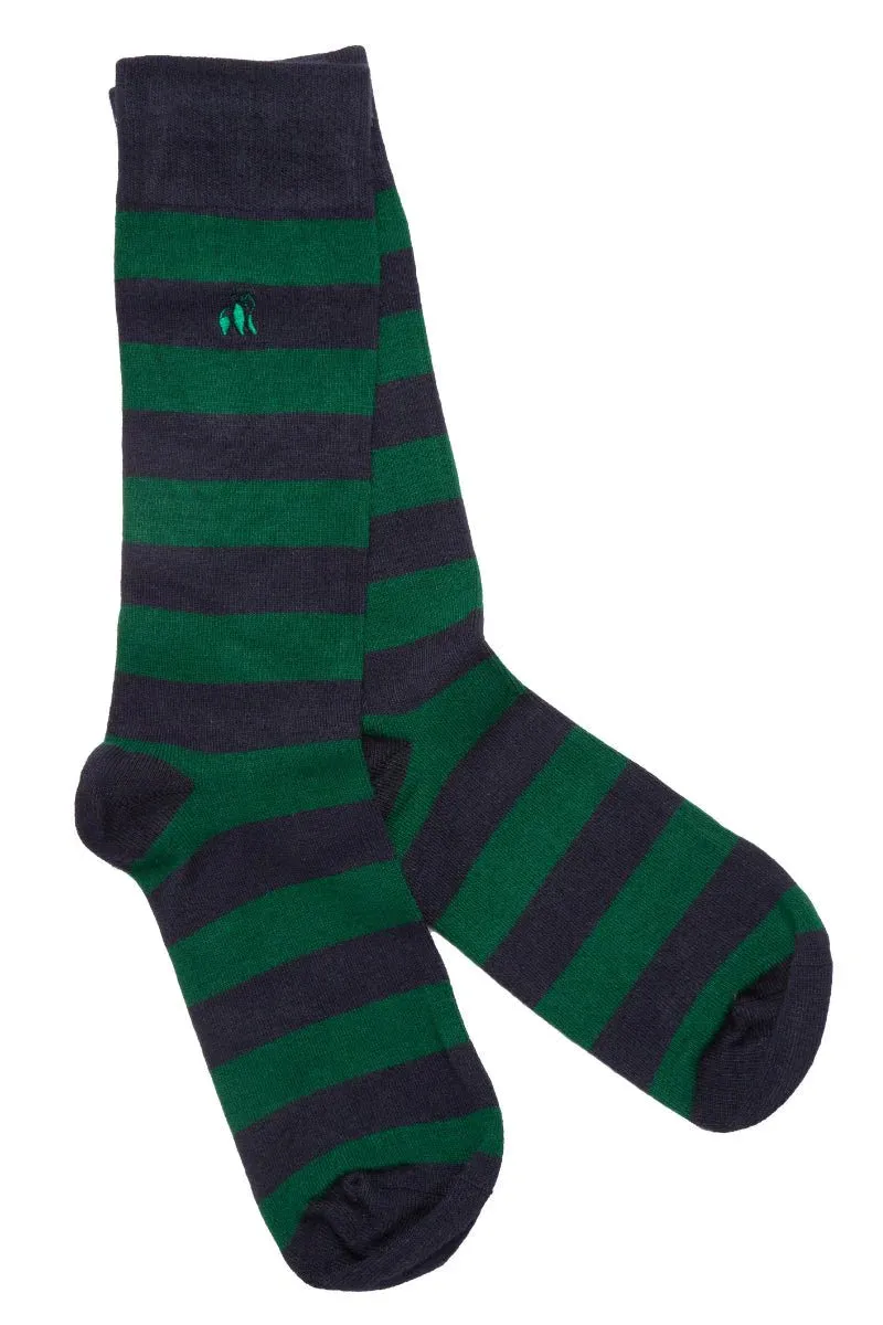 Swole Panda Men's Striped Bamboo Socks - Size 7-11