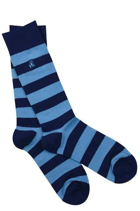 Swole Panda Men's Striped Bamboo Socks - Size 7-11