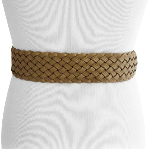 Taupe Woven Women's Belt for Waist or Hips