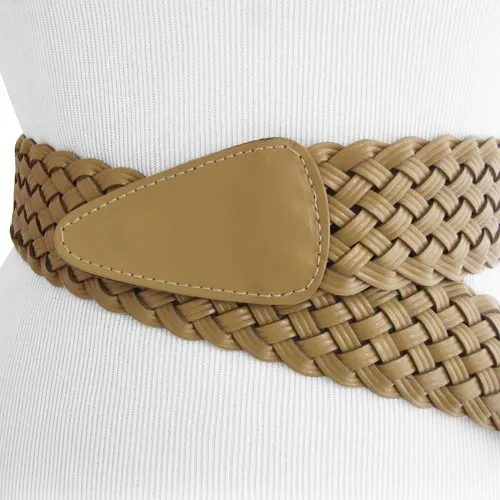 Taupe Woven Women's Belt for Waist or Hips