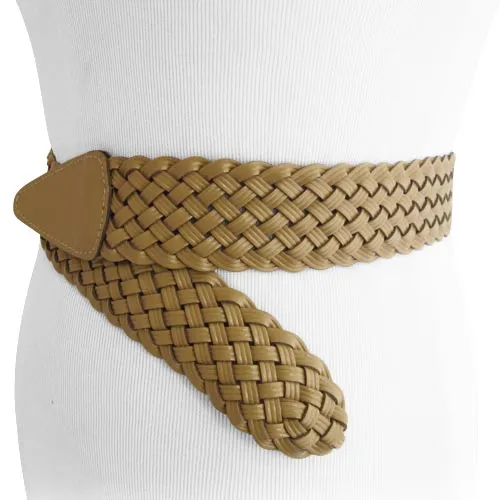 Taupe Woven Women's Belt for Waist or Hips