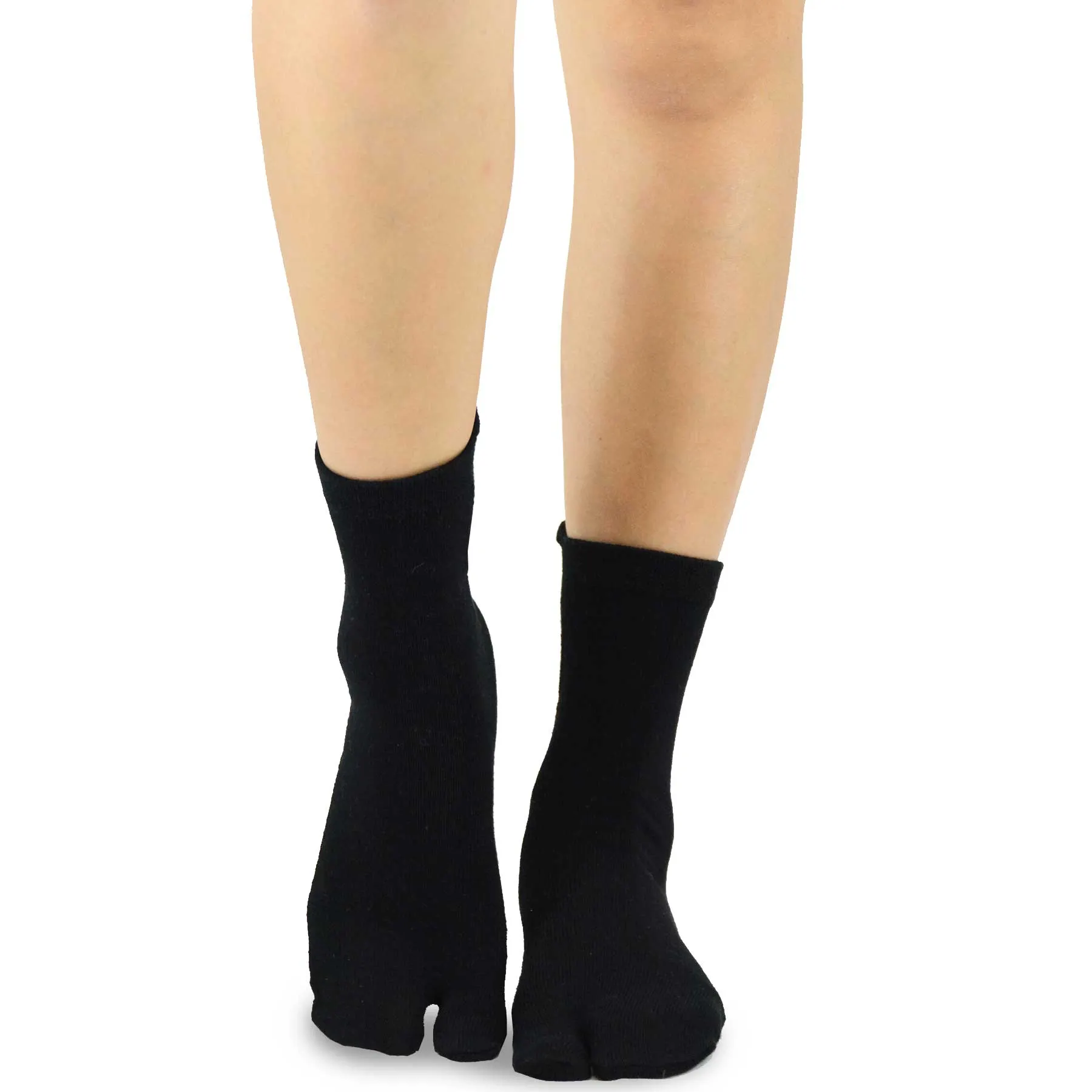 TeeHee Socks Unisex Casual Cotton Big Toe Black 3-Pack (11708)