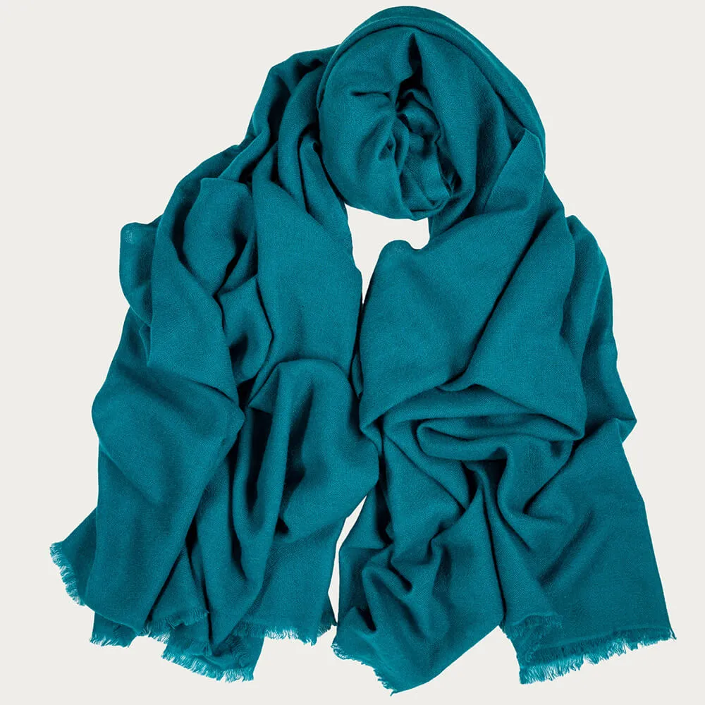 Tropical Teal Gossamer Cashmere Shawl