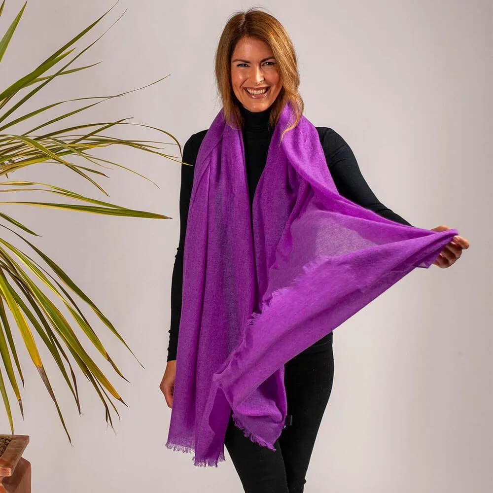 True Amethyst Gossamer Cashmere Shawl