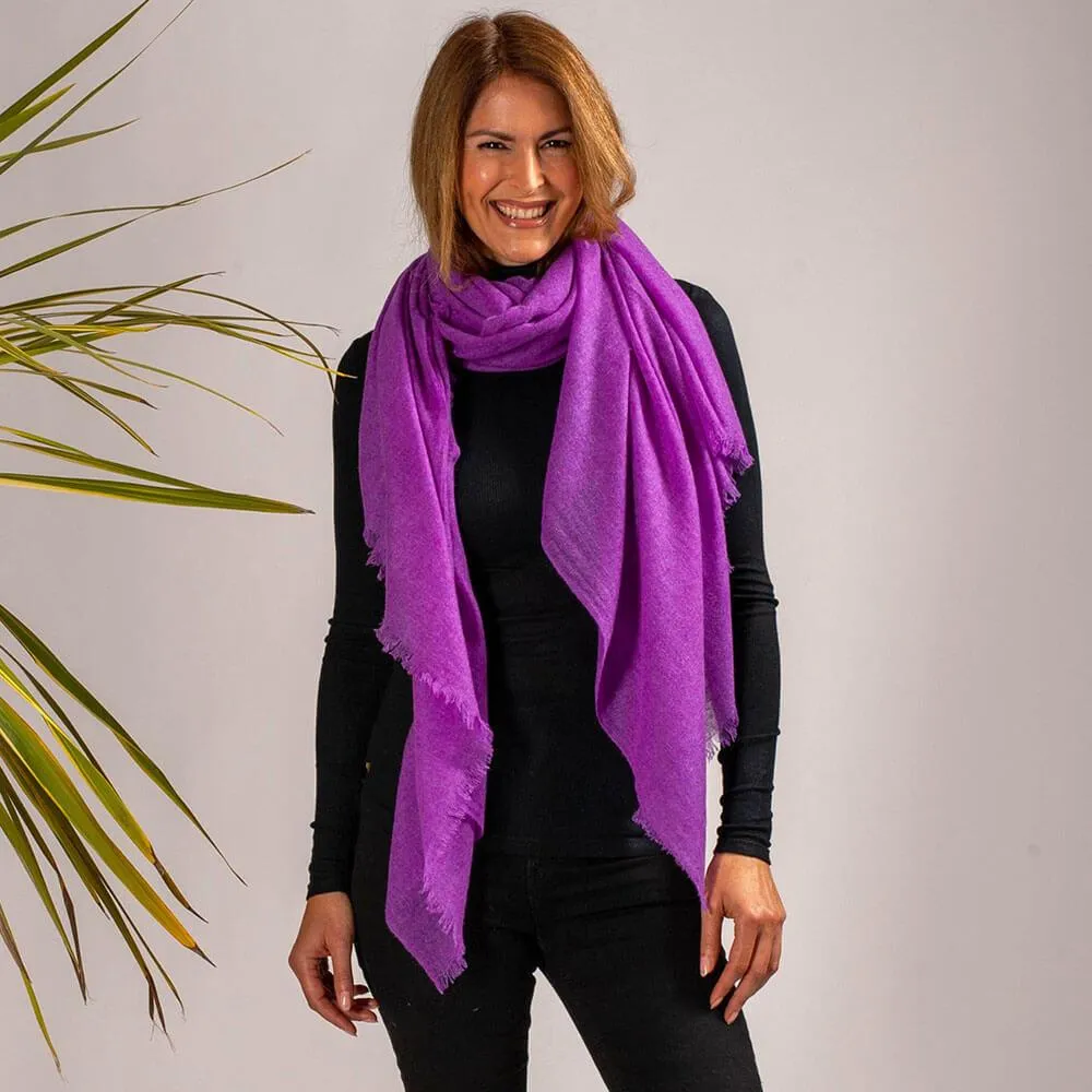 True Amethyst Gossamer Cashmere Shawl