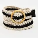 Two Tone Striped Braided Belt