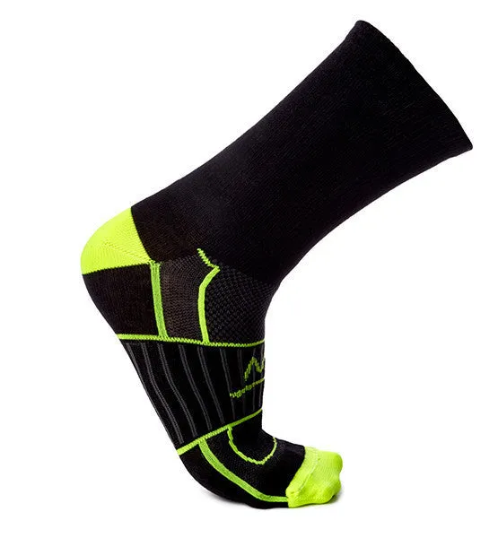 Vaporactive Performance Crew Socks 2-Pack | Hi Vis Green / Black