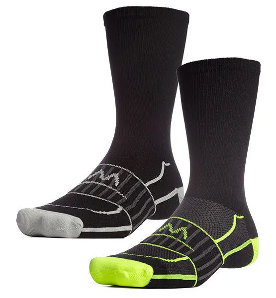 Vaporactive Performance Crew Socks 2-Pack | Hi Vis Green / Black