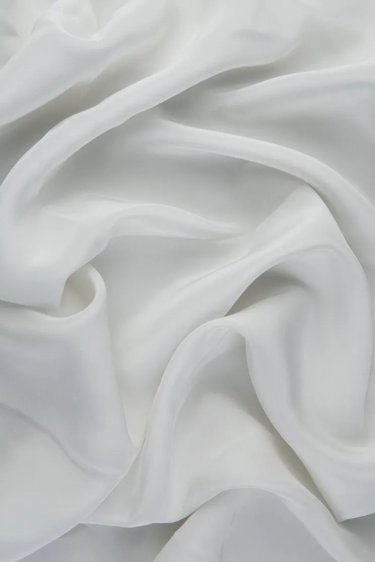 White Silk Crepe de Chine Fabric